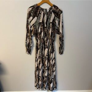 H&M snake print midi long line dress XS